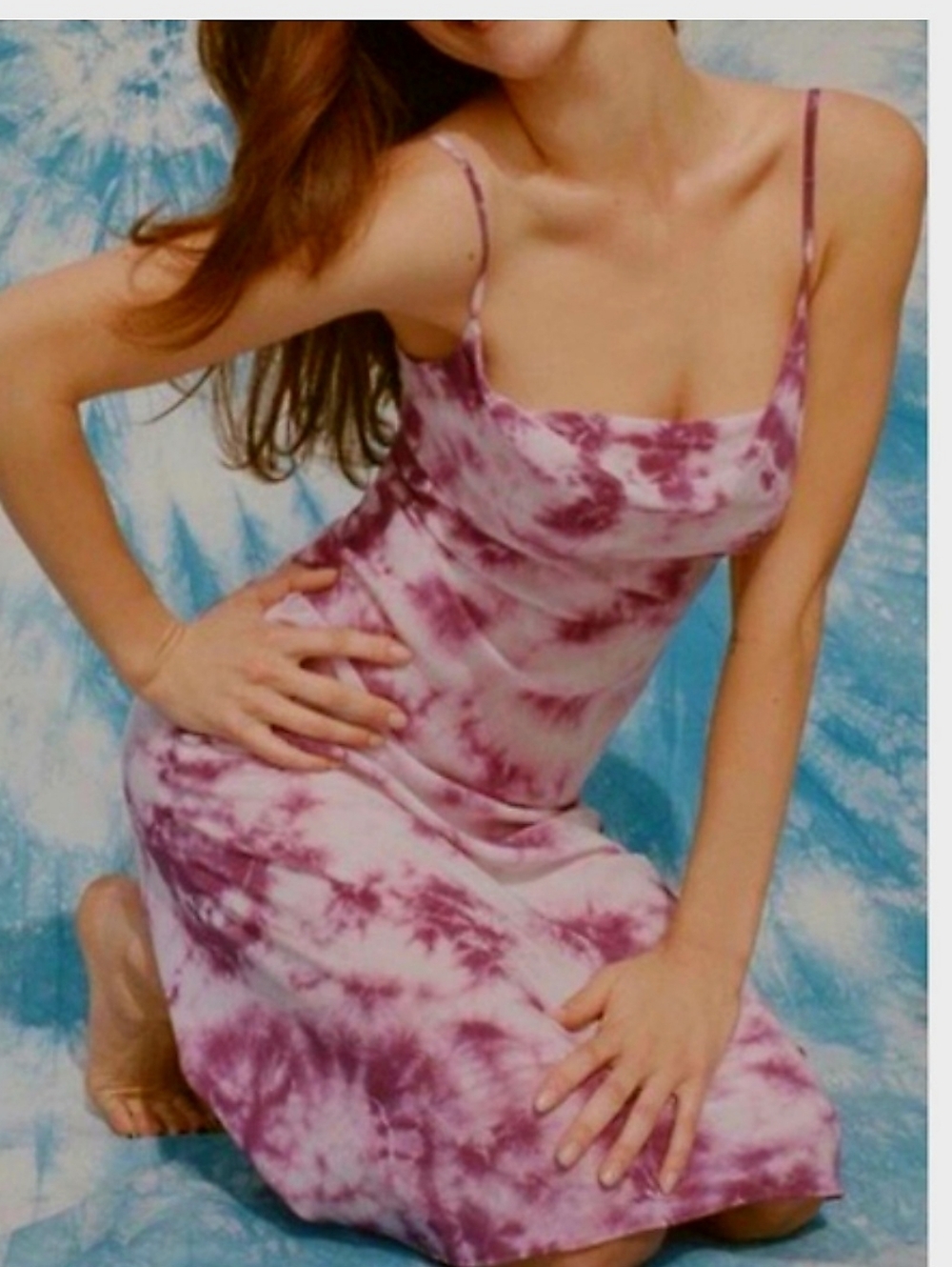 Realisation Par  Capulet Purple Tie-Dye Cowl Midi Dress